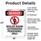 Signmission Boiler Room Authorized Danger Sign, Aluminum, 18in W x 24in L, 2PK OS-2PACK-DS-A-1824-V-1048 - alternate 2